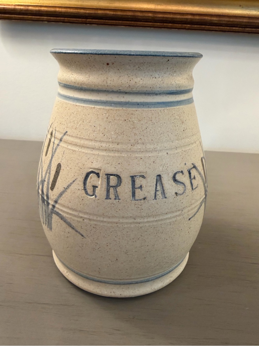 Artist Studio Grease Crock Handcrafted Salt Glaze Stoneware 1987 Signed Vintage
